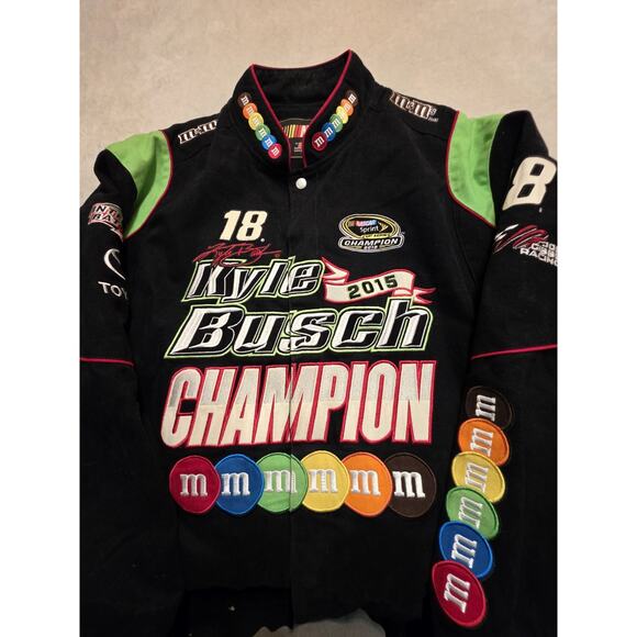 Vintage Nascar Racing 2015 Kyle Busch Champion M&M's Candy Promo Jacket Men's... - Picture 4 of 11